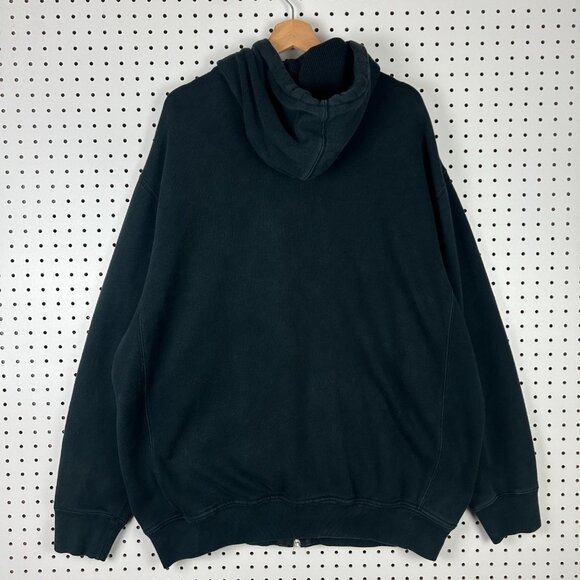 Polo Ralph Lauren Hoodie 2XLT Black Full Zip Waffle Lined Red PONY Fade Jacket - Picture 3 of 7